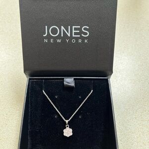 Jones New York Silver Flower Pendant Necklace